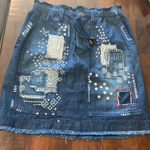 NWT Anthropologie Pilcro & the Letterpress Denim Patchwork Mini Skirt Size S - Picture 6 of 7